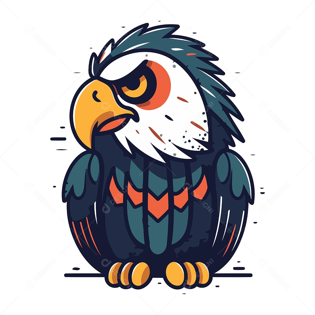 Águia de Desenho Animado Ilustração Vetor EPS