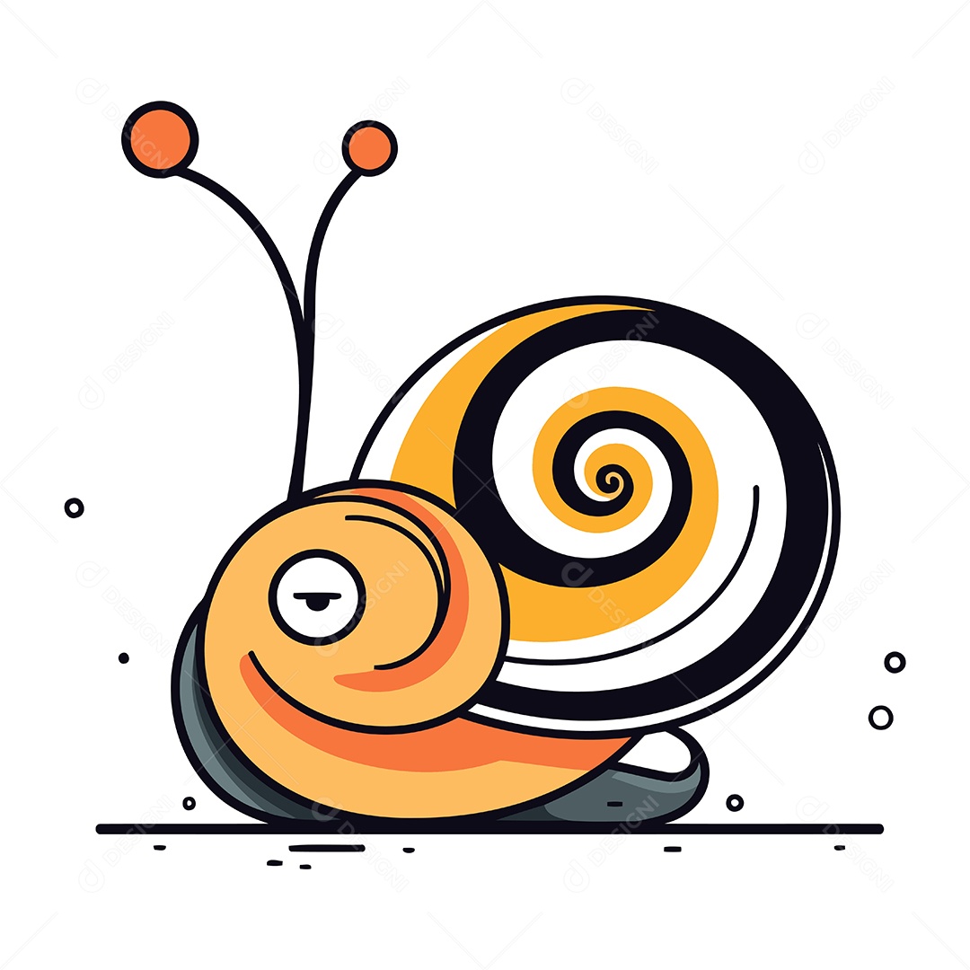 Caracol de Desenho Animado Ilustração Vetor EPS