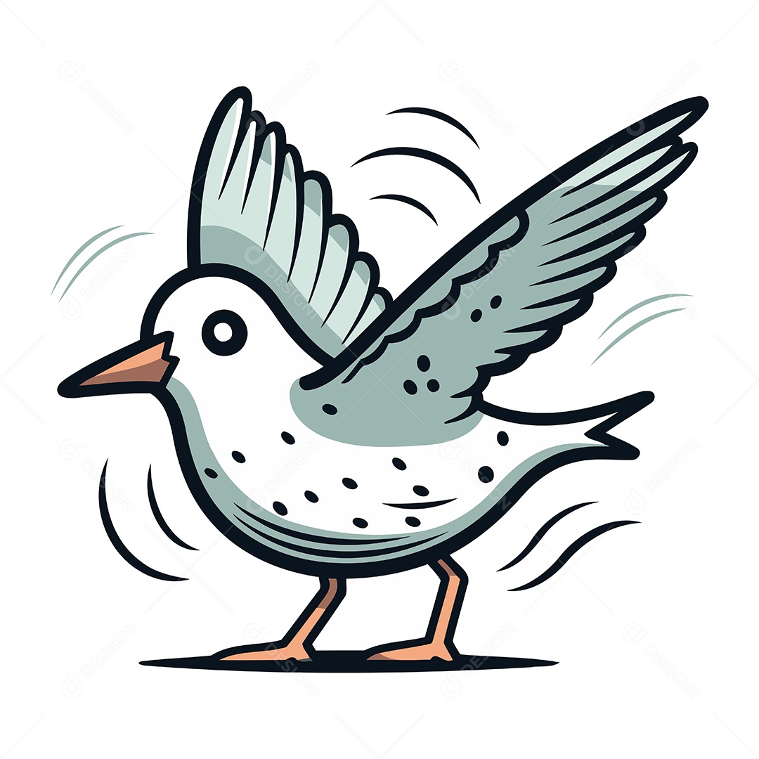 Gaivota de Desenho Animado Ilustração Vetor EPS