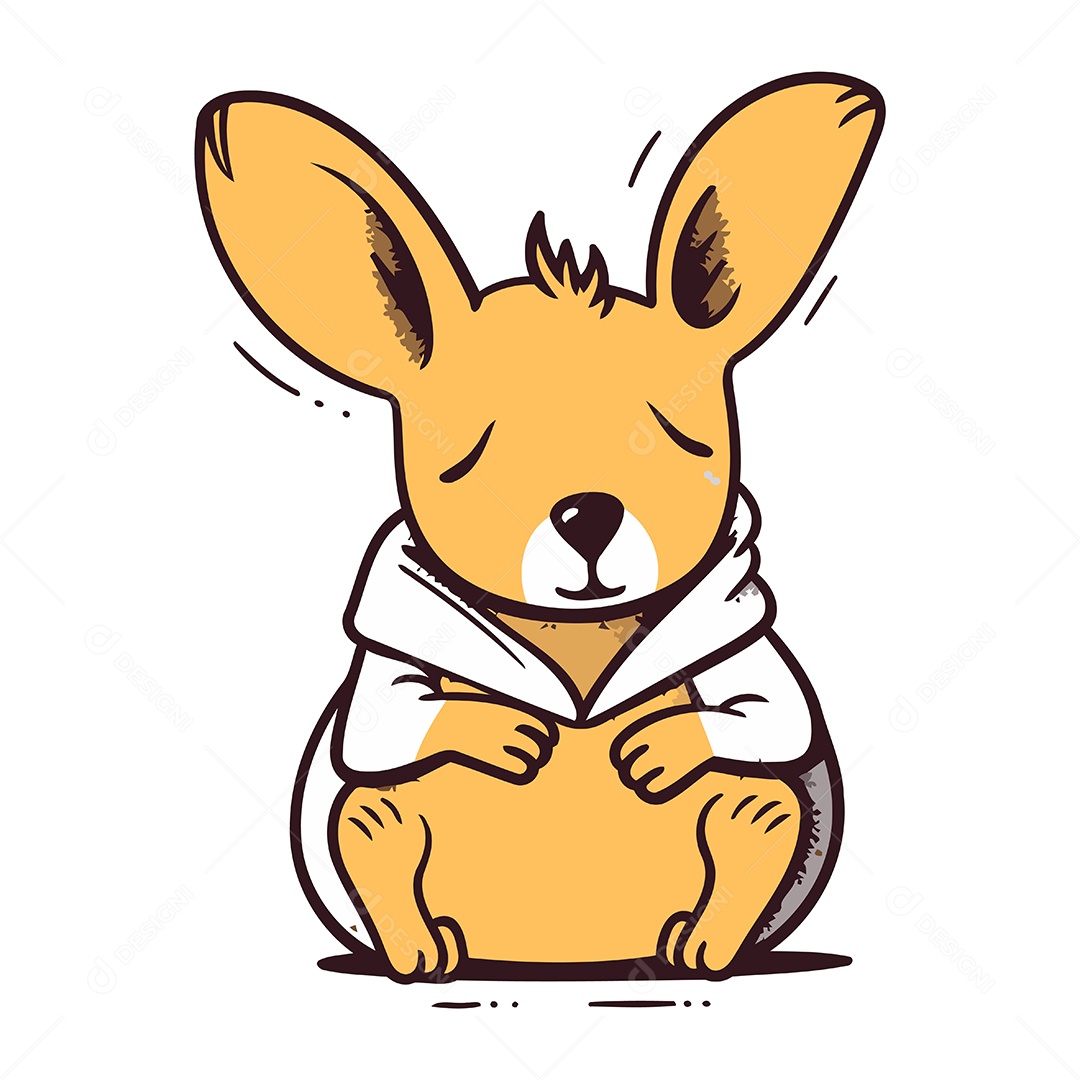 Filhote de Canguru com Cachecol Ilustração Vetor EPS