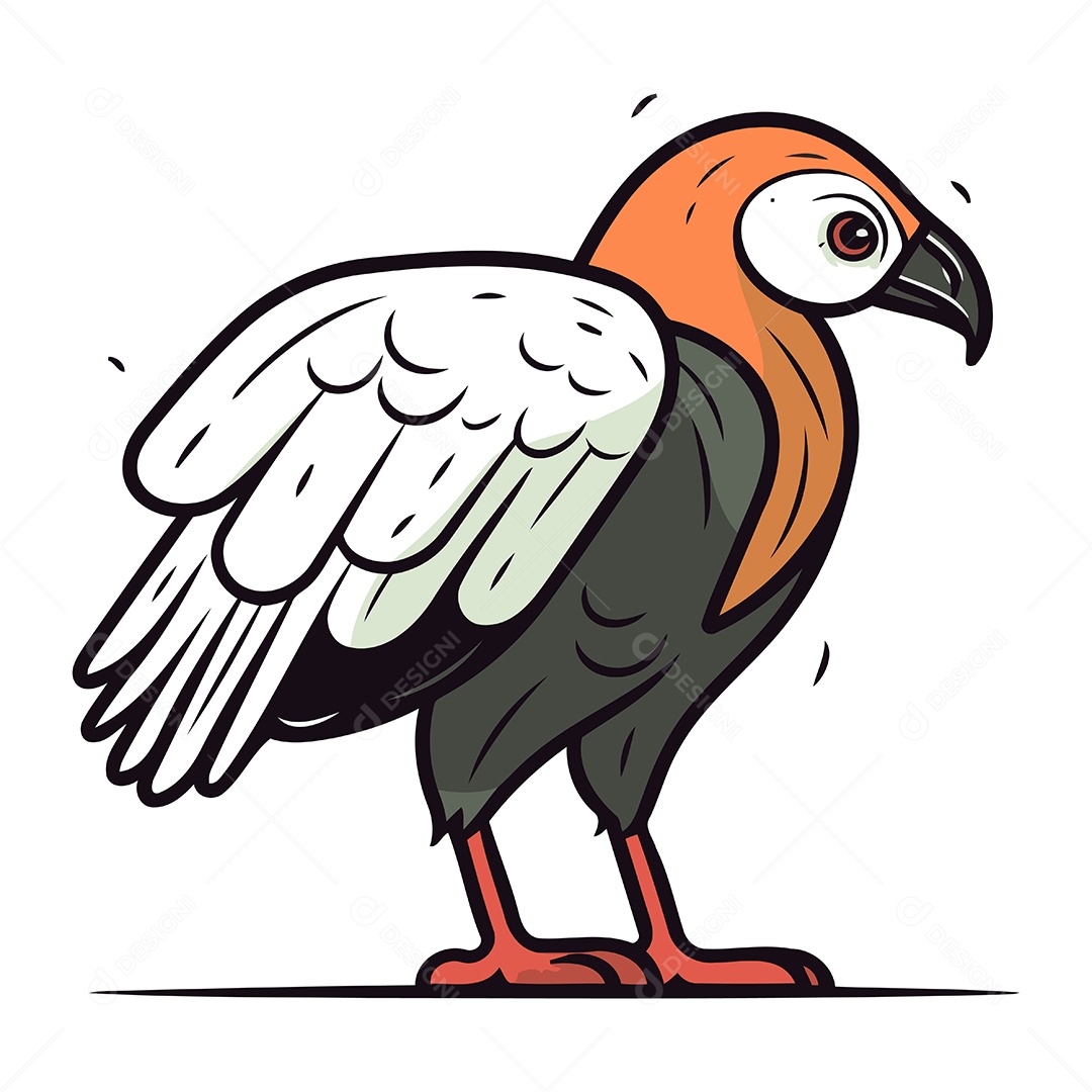 Abutre de Desenho Animado Ilustração Vetor EPS