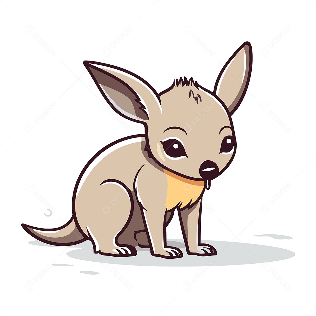 Canguru de Desenho Animado Ilustração Vetor EPS