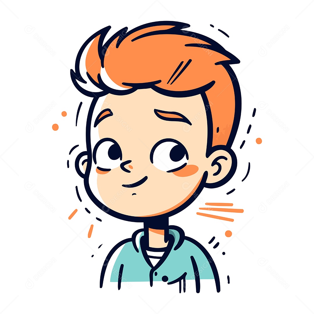 Menino Fofo de Desenho Animado Ilustração Vetor EPS