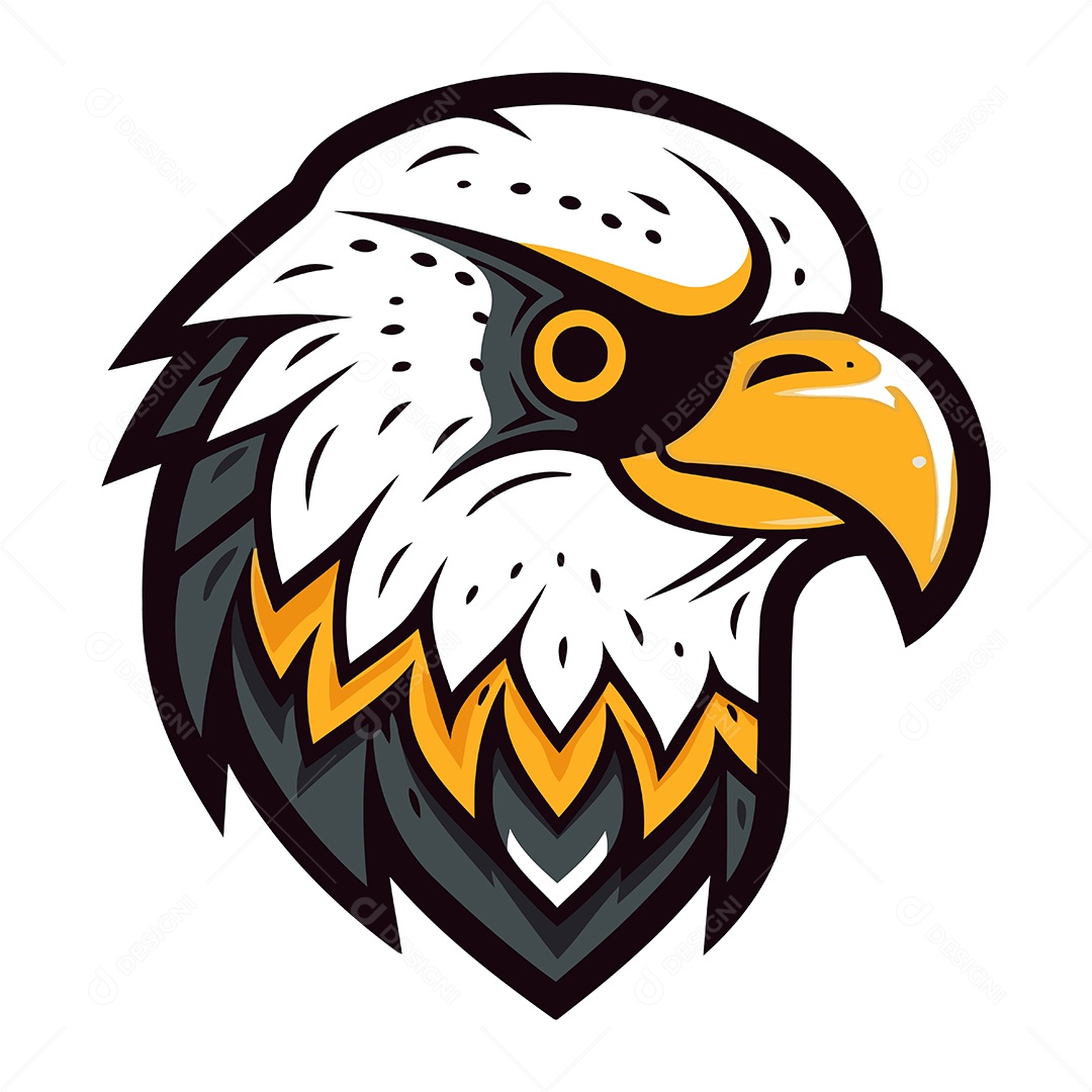 Cabeça de Águia Desenho Animado Ilustração Vetor EPS