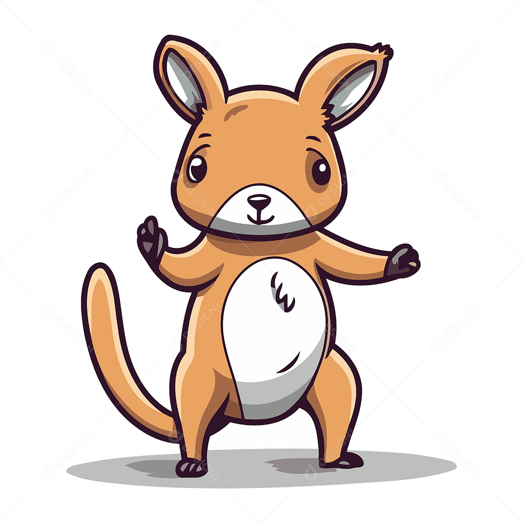 Canguru de Desenho Animado Ilustração Vetor EPS