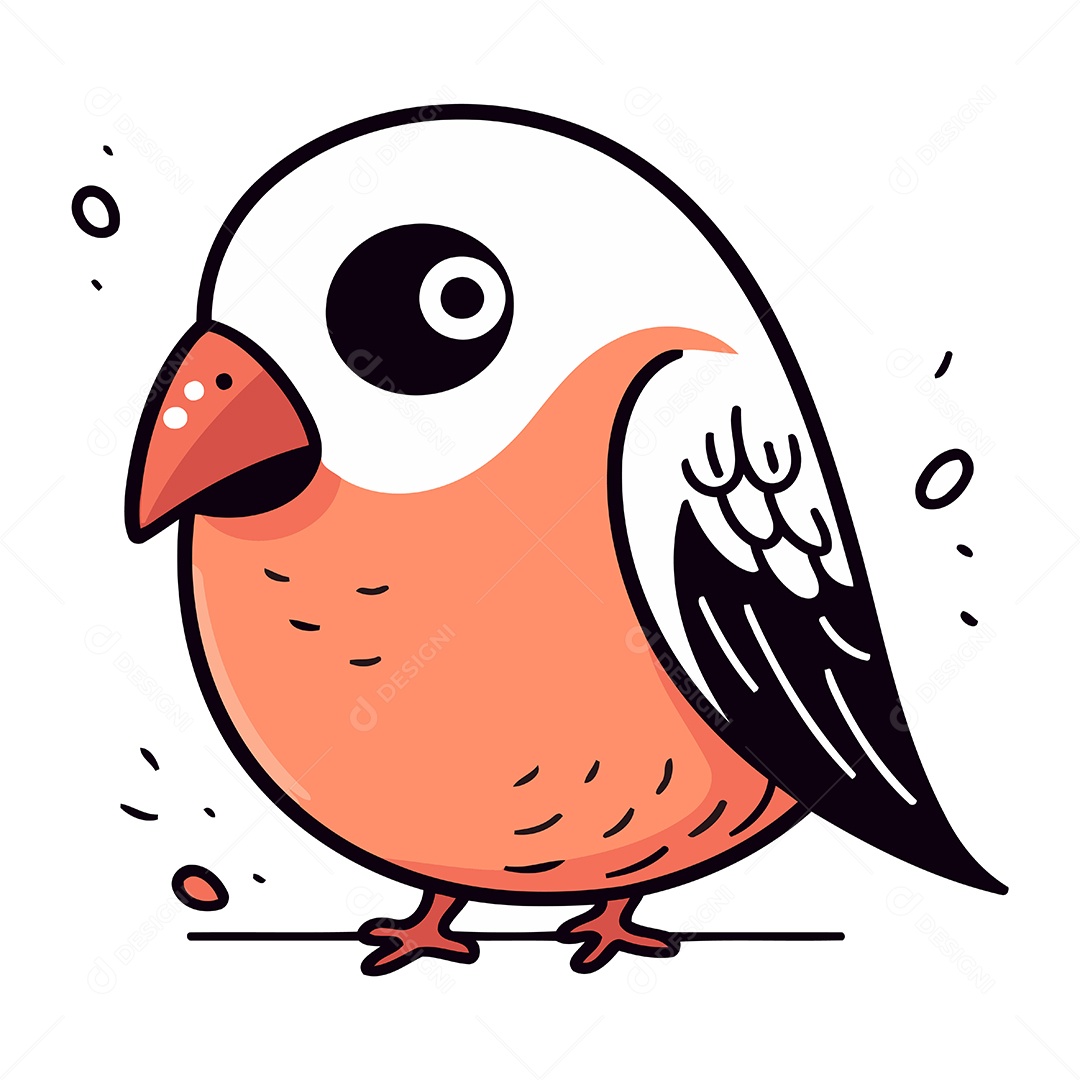 Pássaro Dom Fafe de Desenho Animado Ilustração Vetor EPS