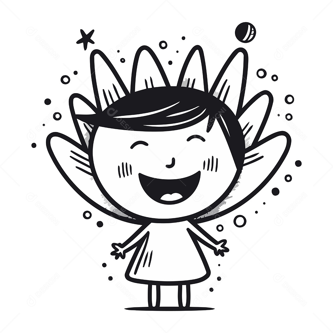 Fada de Desenho Animado Ilustração Vetor EPS