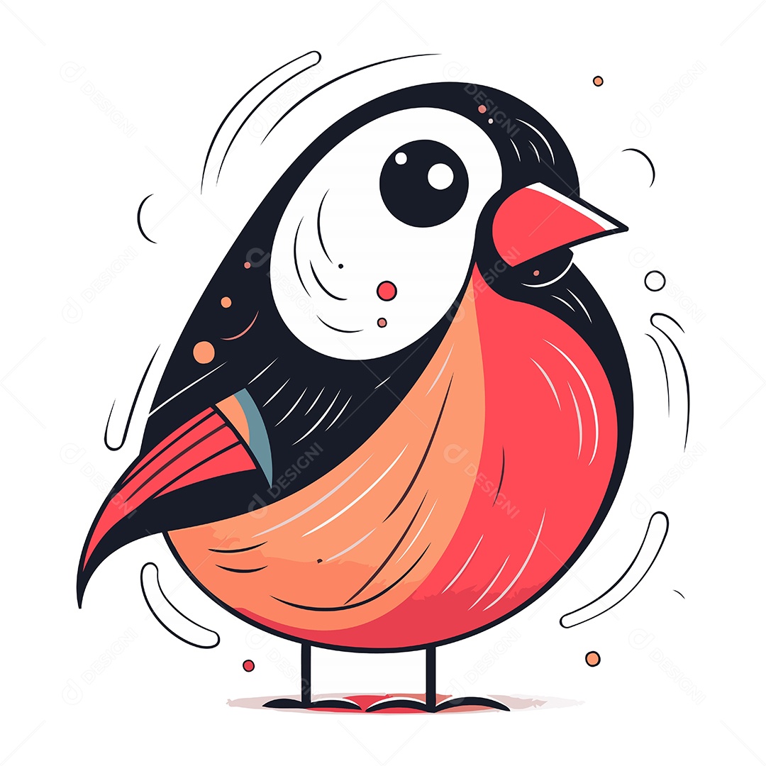 Pássaro Dom Fafe de Desenho Animado Ilustração Vetor EPS