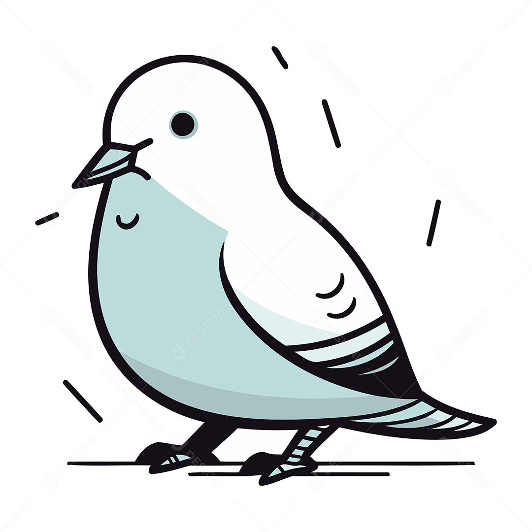 Pombo de Desenho Animado Ilustração Vetor EPS