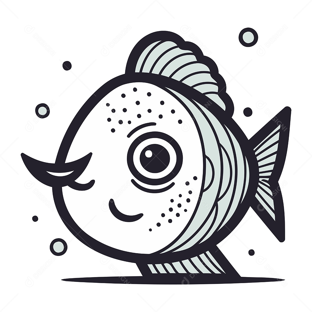 Peixe de Desenho Animado Ilustração Vetor EPS