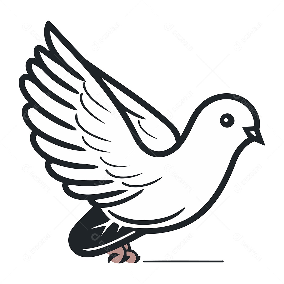 Pombo de Desenho Animado Ilustração Vetor EPS