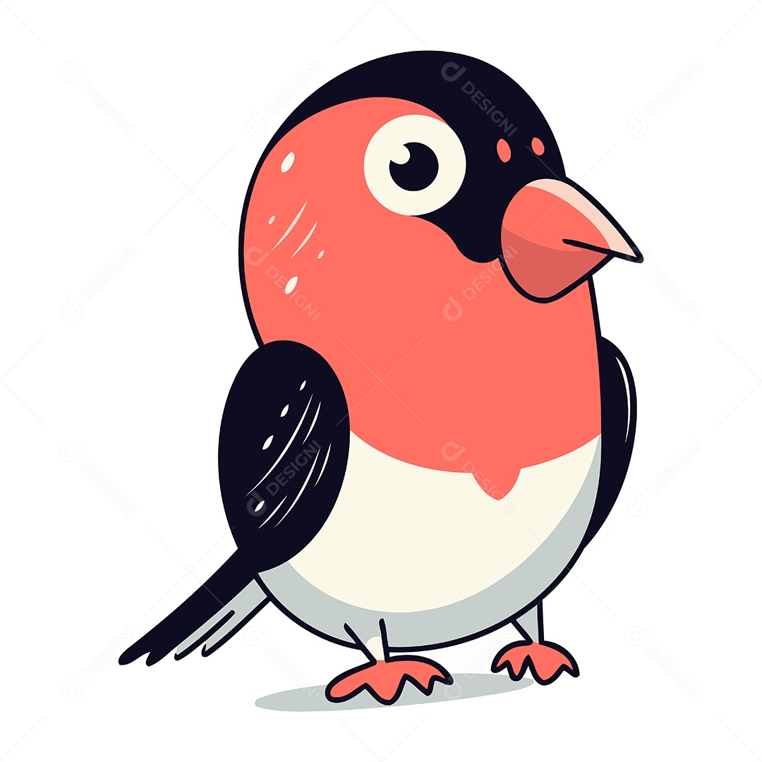 Pássaro Dom Fafe de Desenho Animado Ilustração Vetor EPS