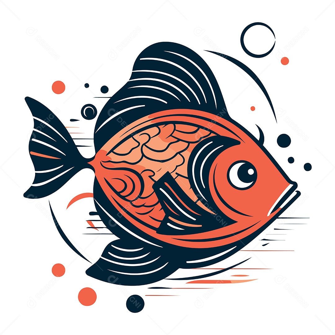 Peixe de Desenho Animado Ilustração Vetor EPS