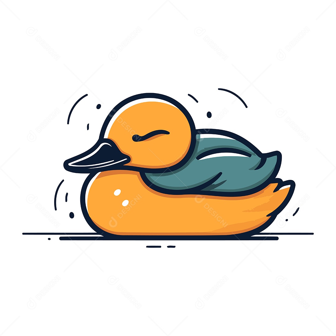 Pato de Borracha Colorido Ilustração Vetor EPS