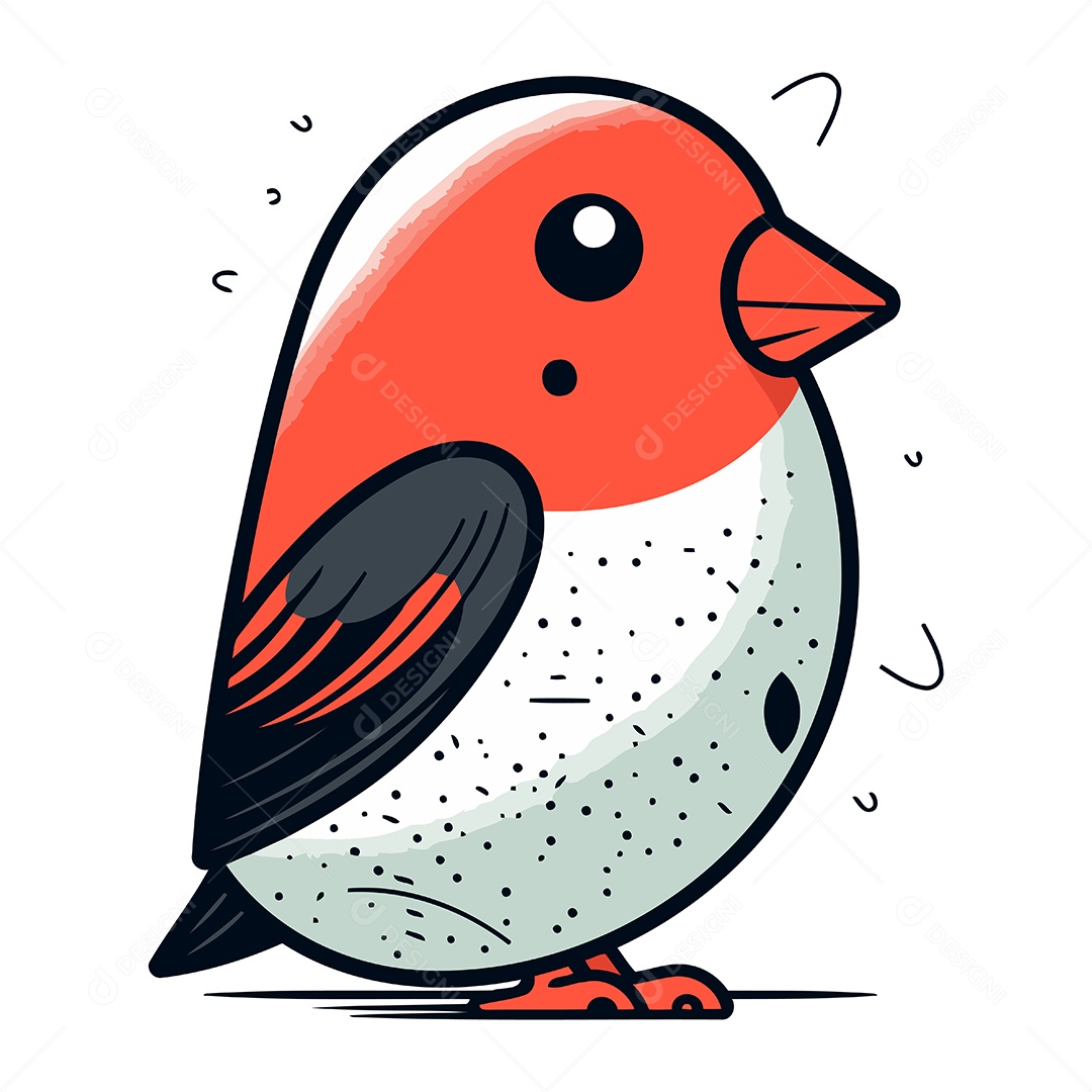 Pássaro Dom Fafe de Desenho Animado Ilustração Vetor EPS