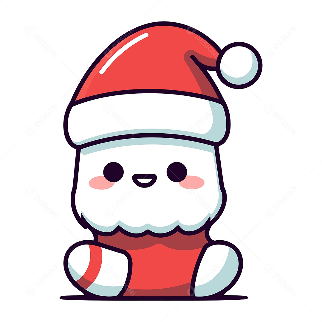 Papai Noel Fofo de Desenho Animado Ilustração Vetor EPS