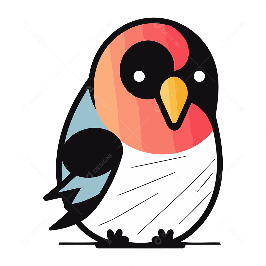 Pássaro Dom Fafe de Desenho Animado Ilustração Vetor EPS