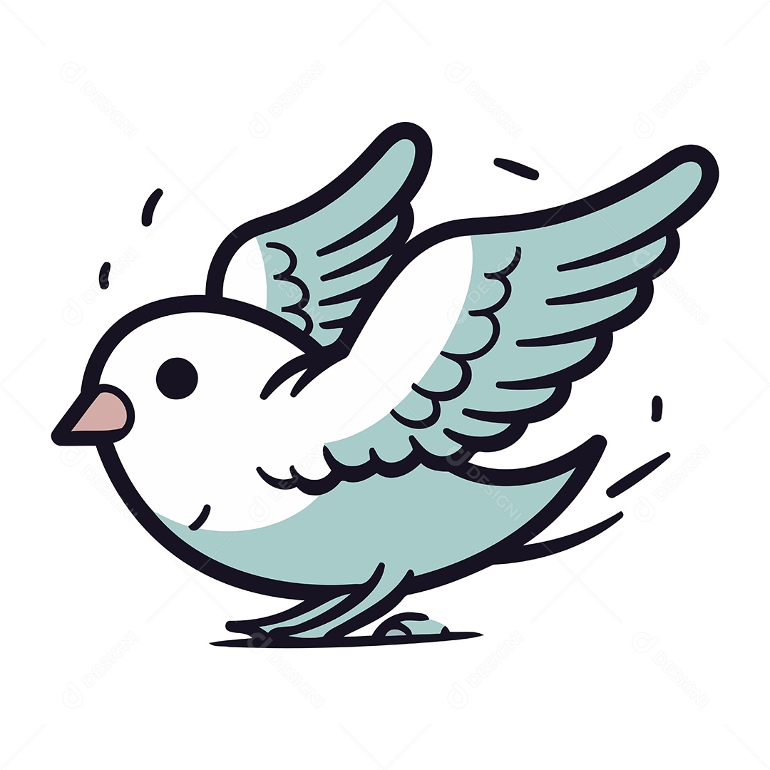 Pomba da Paz de Desenho Animado Ilustração Vetor EPS