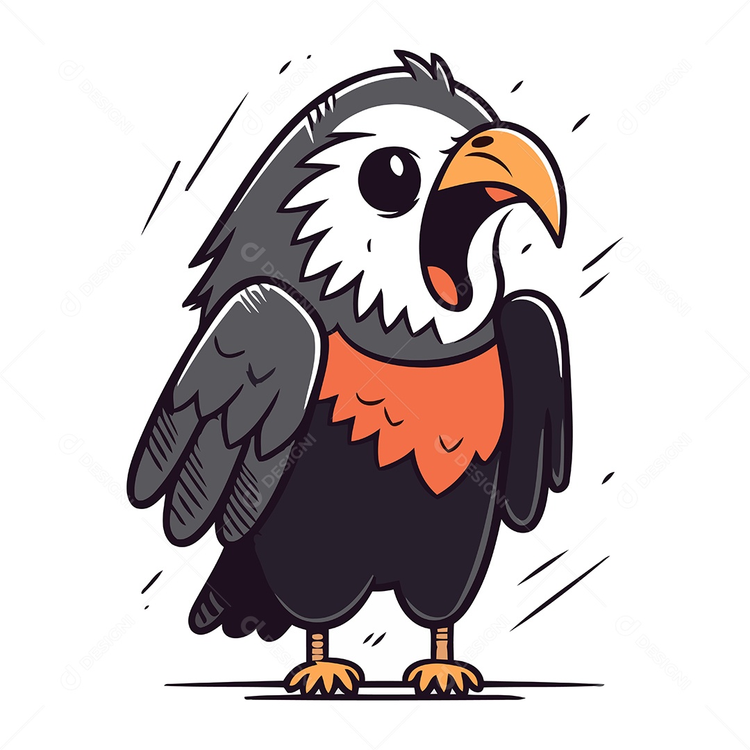 Águia de Desenho Animado Ilustração Vetor EPS