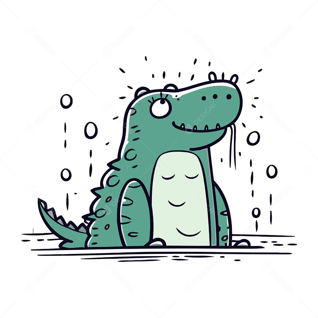 Crocodilo de Desenho Animado Ilustração Vetor EPS