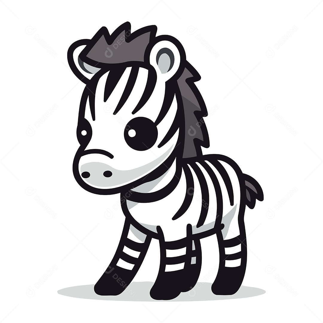 Zebra de Desenho Animado Ilustração Vetor EPS