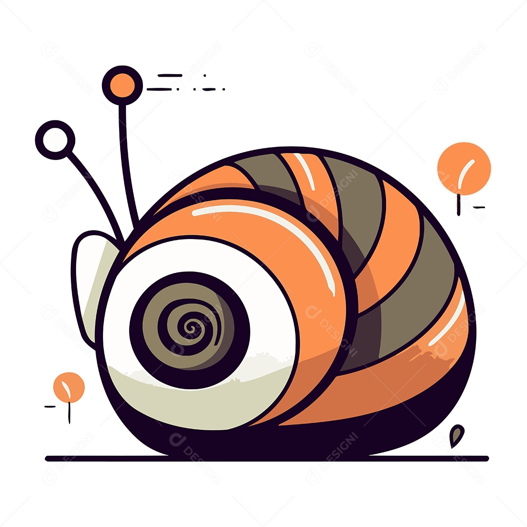 Caracol de Desenho Animado Ilustração Vetor EPS