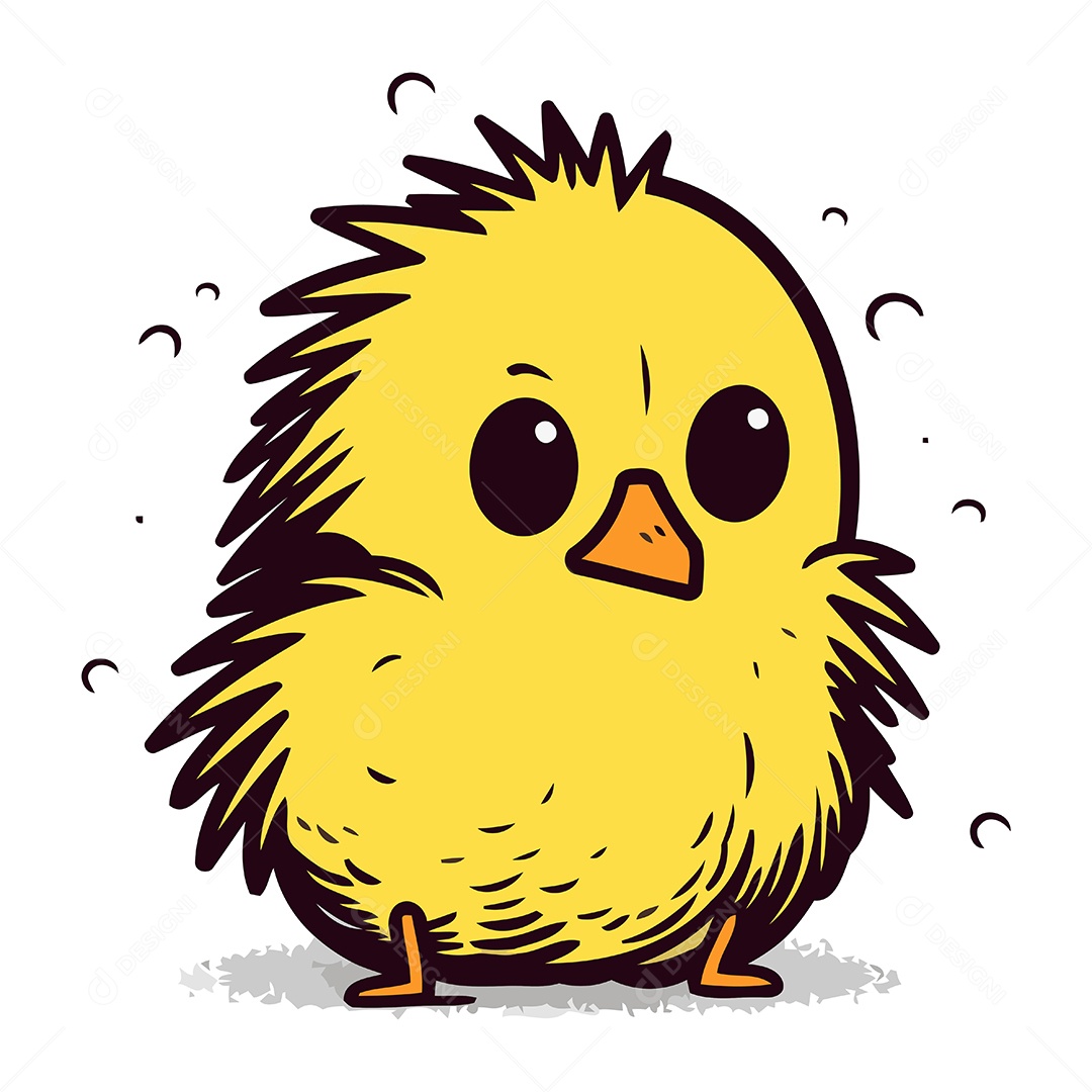 Pintinho de Desenho Animado Ilustração Vetor EPS