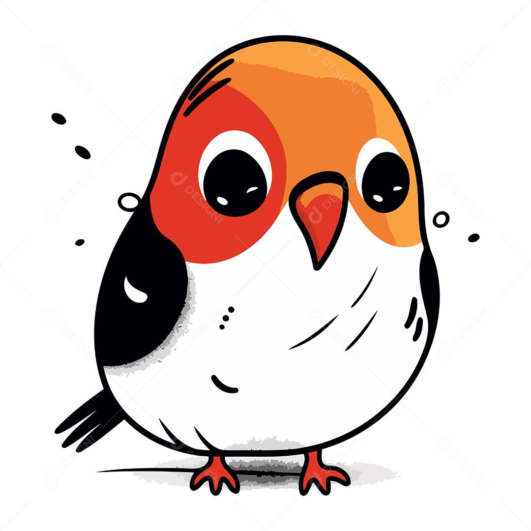 Tordo de Natal Desenho Animado Ilustração Vetor EPS