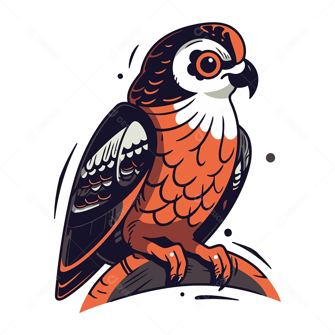 Falcão de Asas Vermelhas Ilustração Vetor EPS