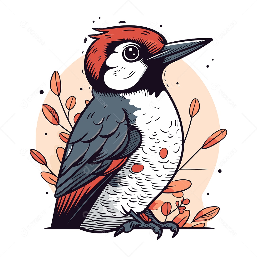Pica Pau de Desenho Animado Ilustração Vetor EPS