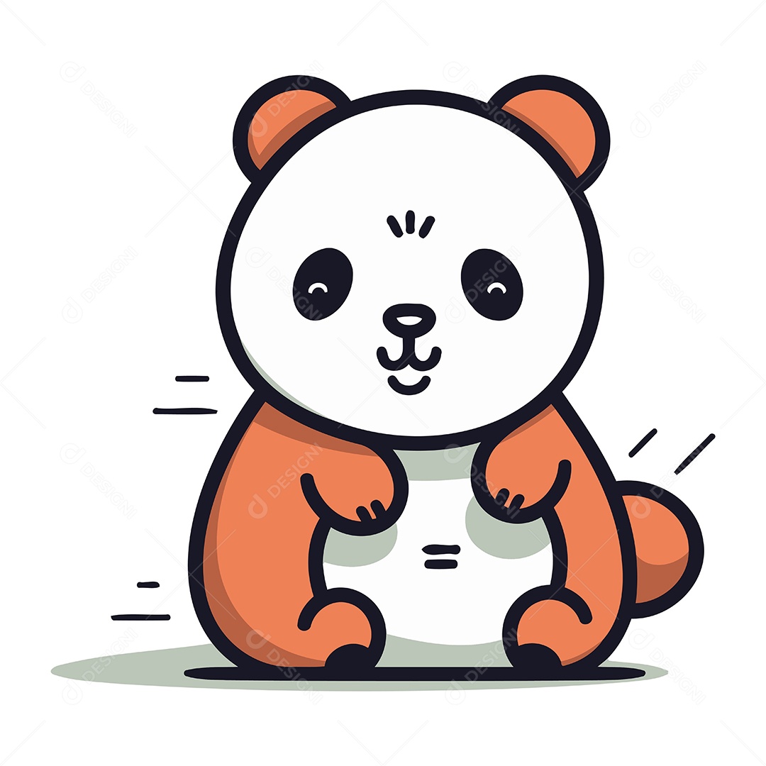 Panda Fofo de Desenho Animado Ilustração Vetor EPS