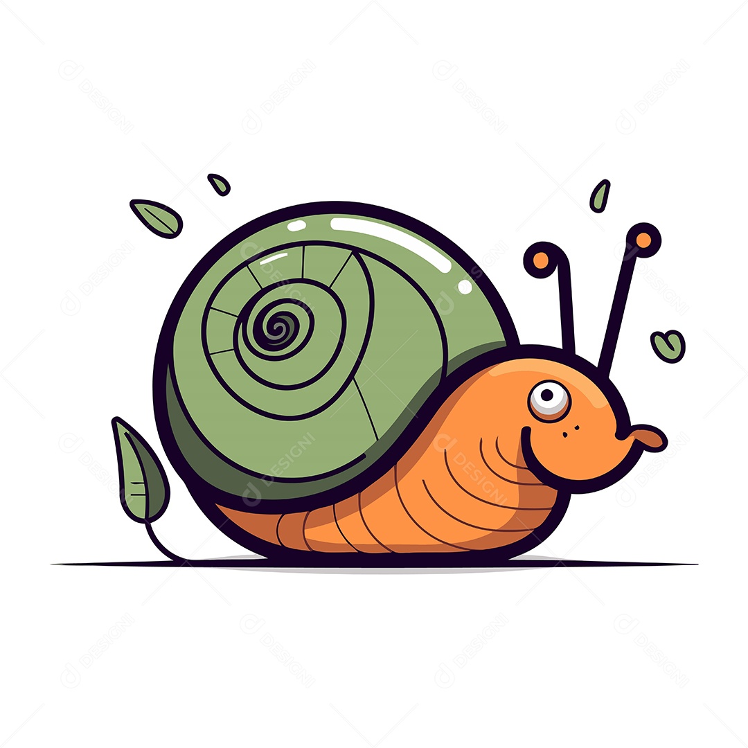 Caracol de Desenho Animado Ilustração Vetor EPS