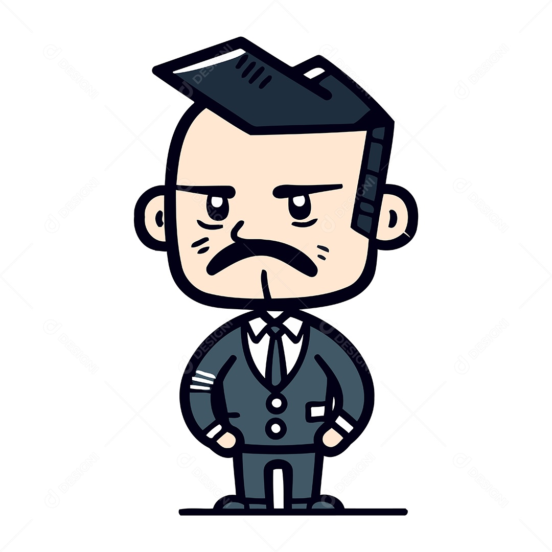 Empresário de Desenho Animado Ilustração Vetor EPS