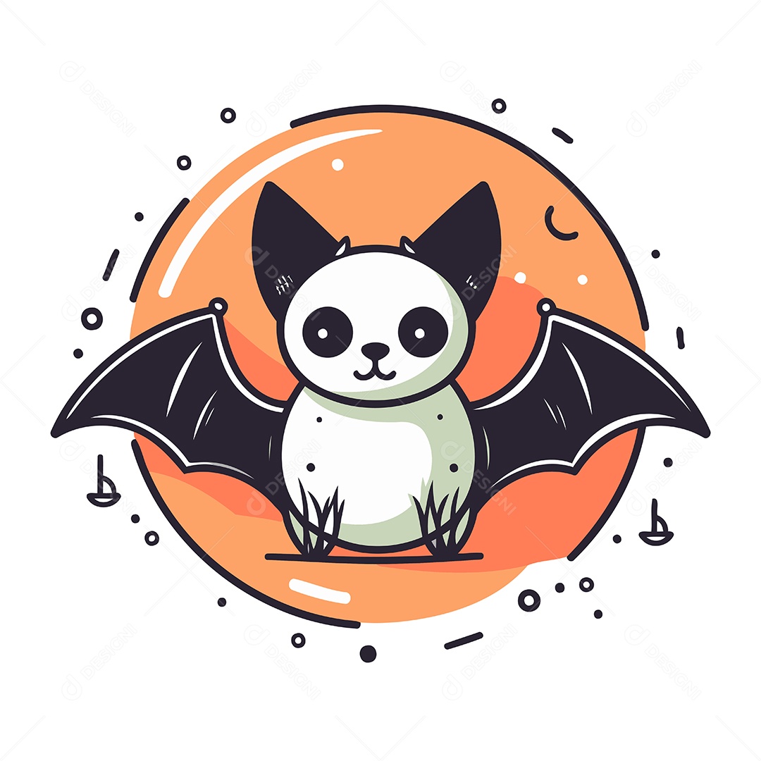 Morcego de Desenho Animado Ilustração Vetor EPS