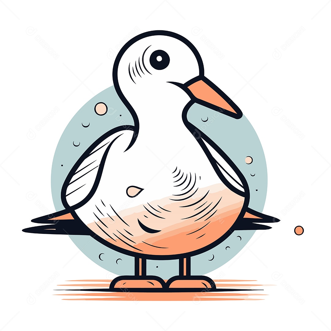 Gaivota de Desenho Animado Ilustração Vetor EPS