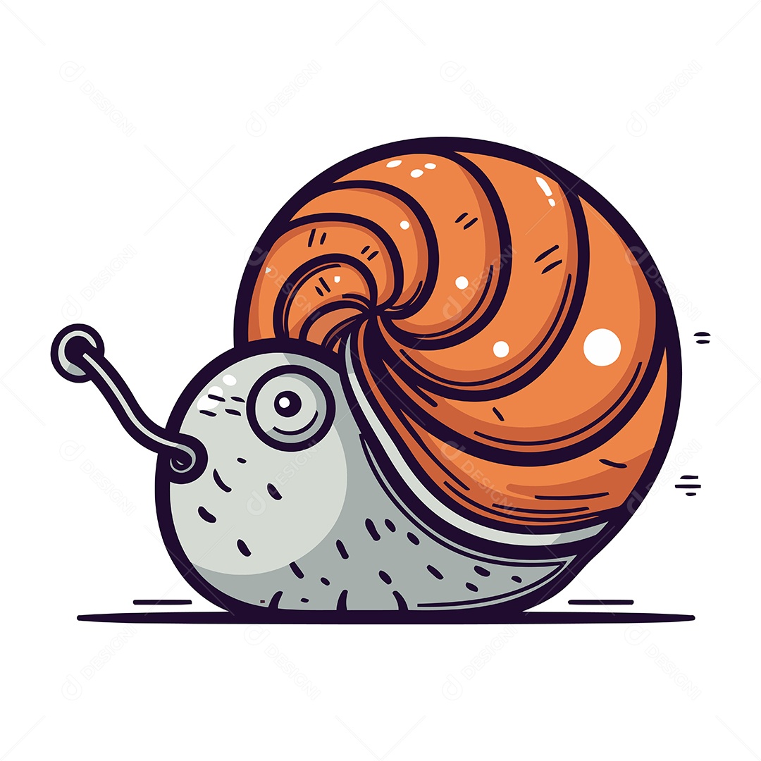 Caracol de Desenho Animado Ilustração Vetor EPS