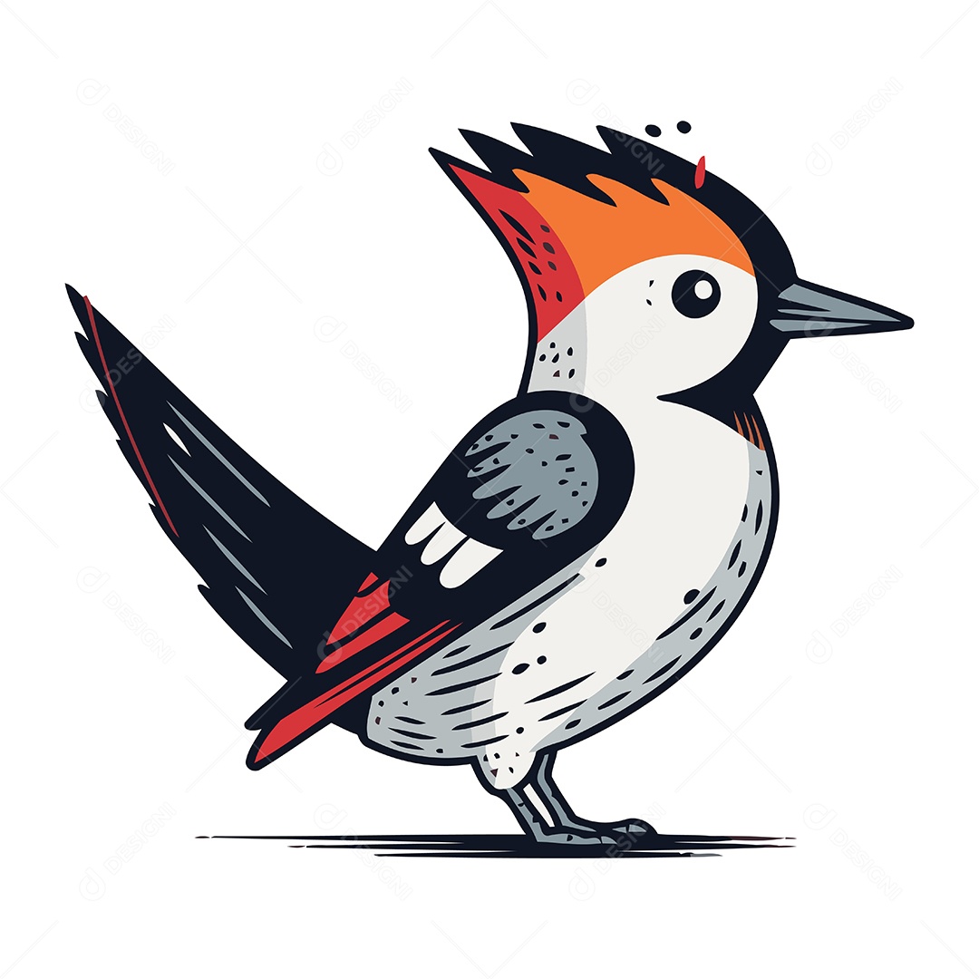 Pica Pau de Desenho Animado Ilustração Vetor EPS