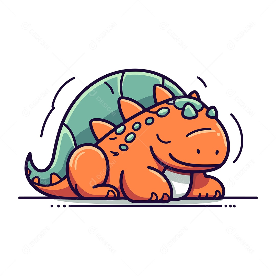 Dinossauro de Desenho Animado Ilustração Vetor EPS