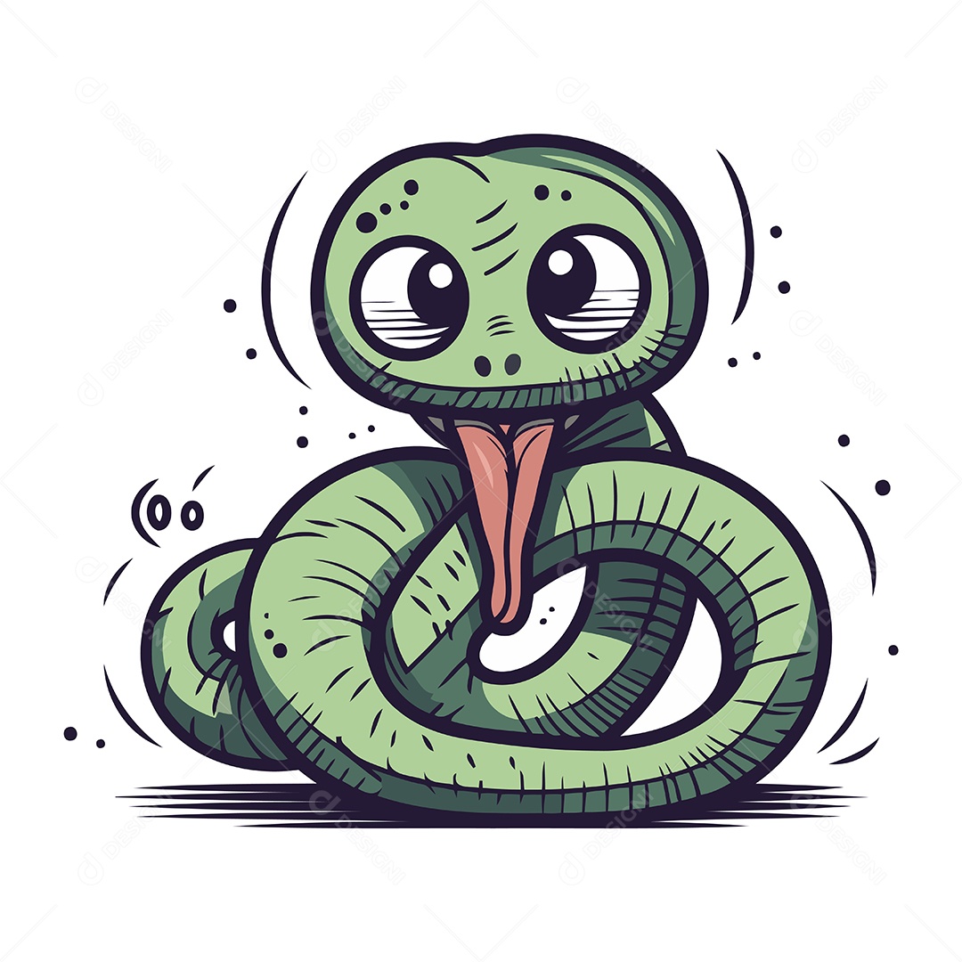 Cobra de Desenho Animado Ilustração Vetor EPS