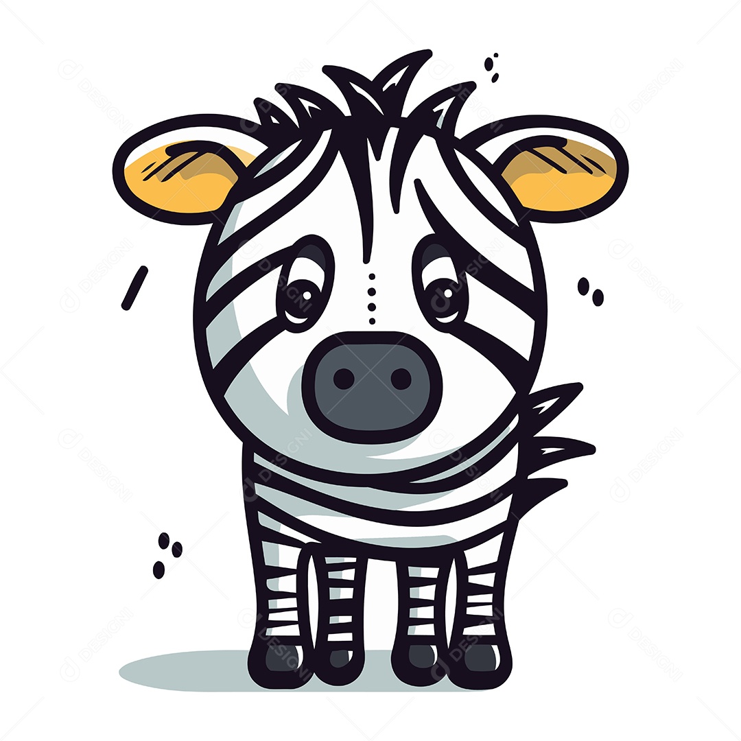 Zebra de Desenho Animado Ilustração Vetor EPS