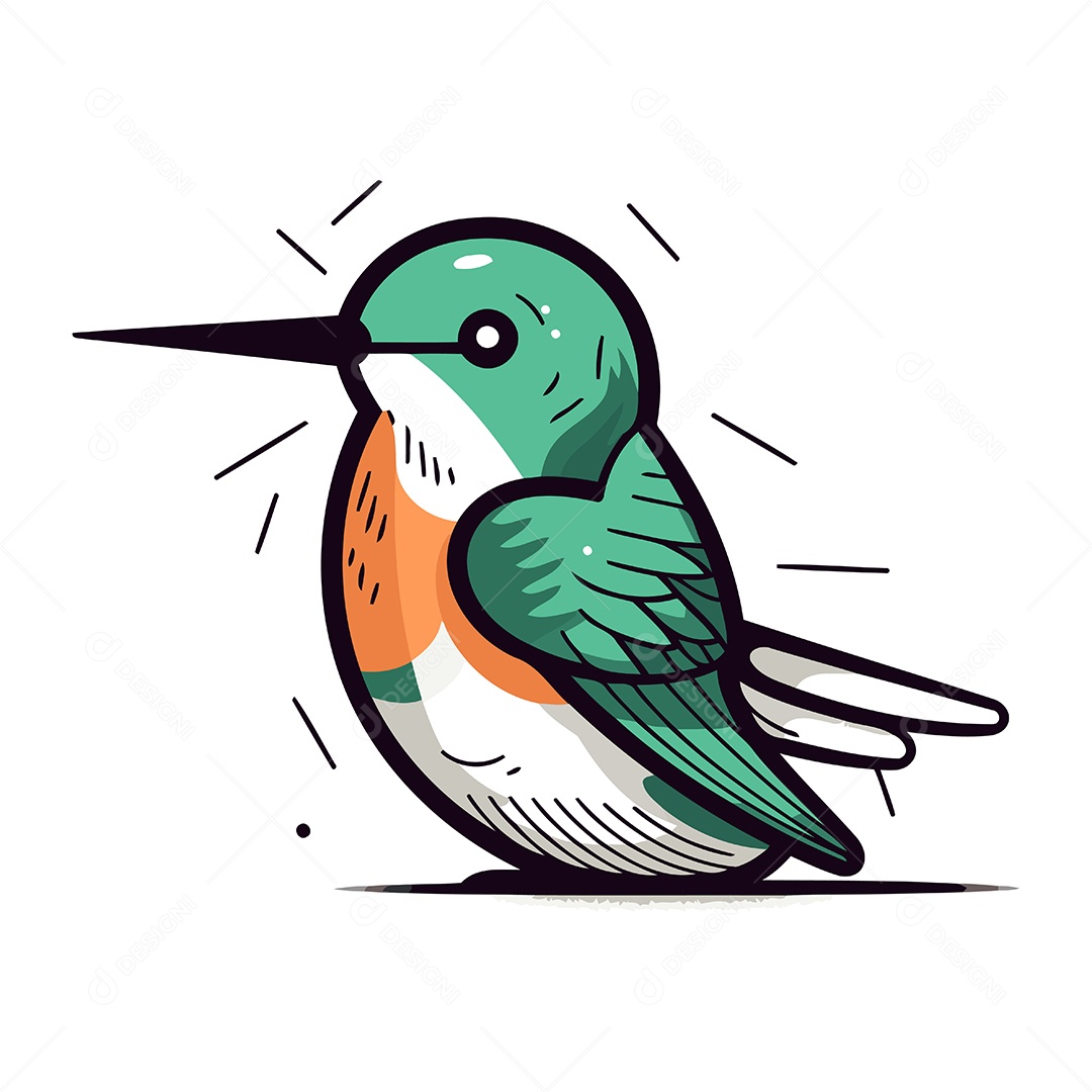 Beija Flor de Desenho Animado Ilustração Vetor EPS