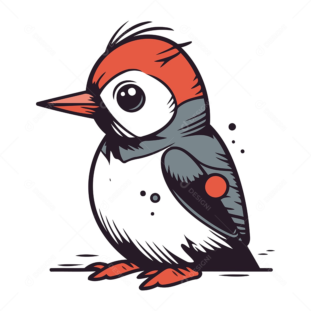 Pica Pau de Desenho Animado Ilustração Vetor EPS