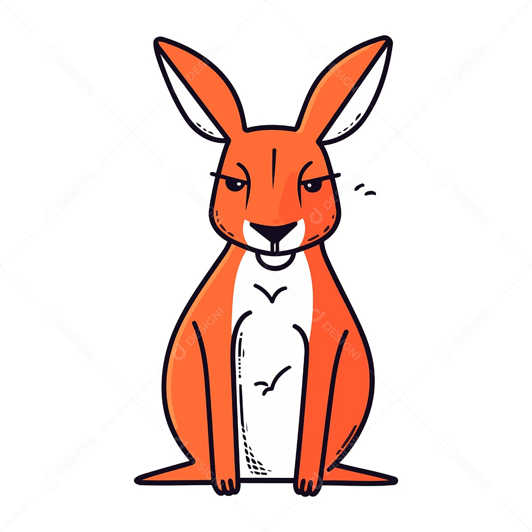 Canguru de Desenho Animado Ilustração Vetor EPS