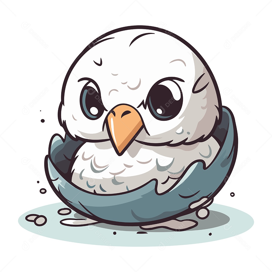 Filhote de Coruja Desenho Animado Ilustração Vetor EPS