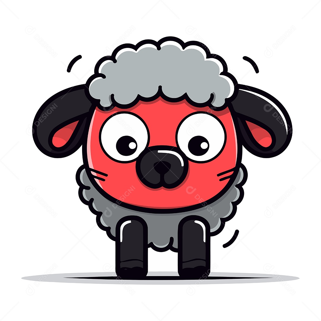 Ovelha Fofa de Desenho Animado Ilustração Vetor EPS