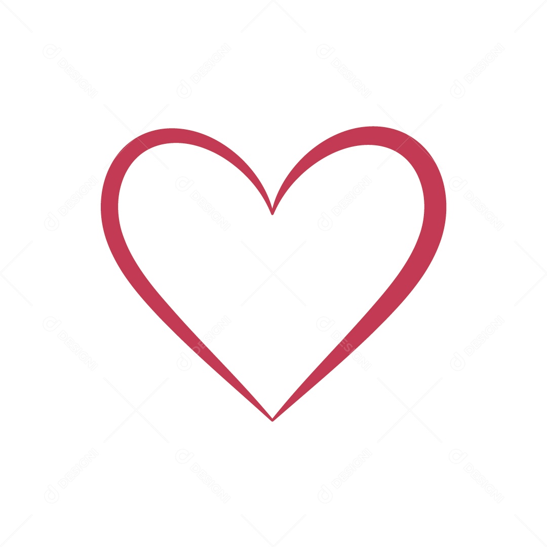 Desenho em Linha em Formato de Coração Vetor EPS