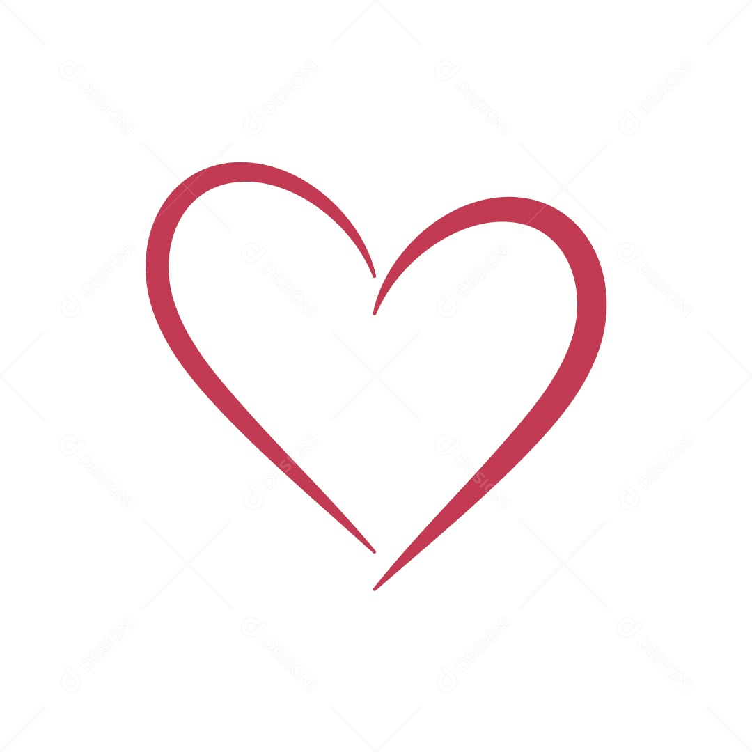 Desenho em Linha em Formato de Coração Vetor EPS