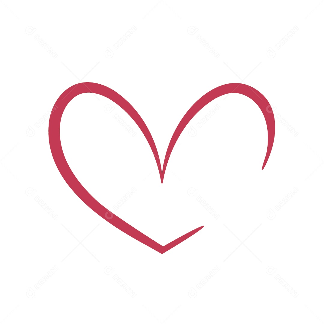 Desenho em Linha em Formato de Coração Vetor EPS