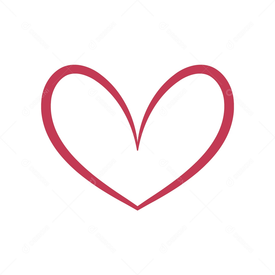 Desenho em Linha em Formato de Coração Vetor EPS