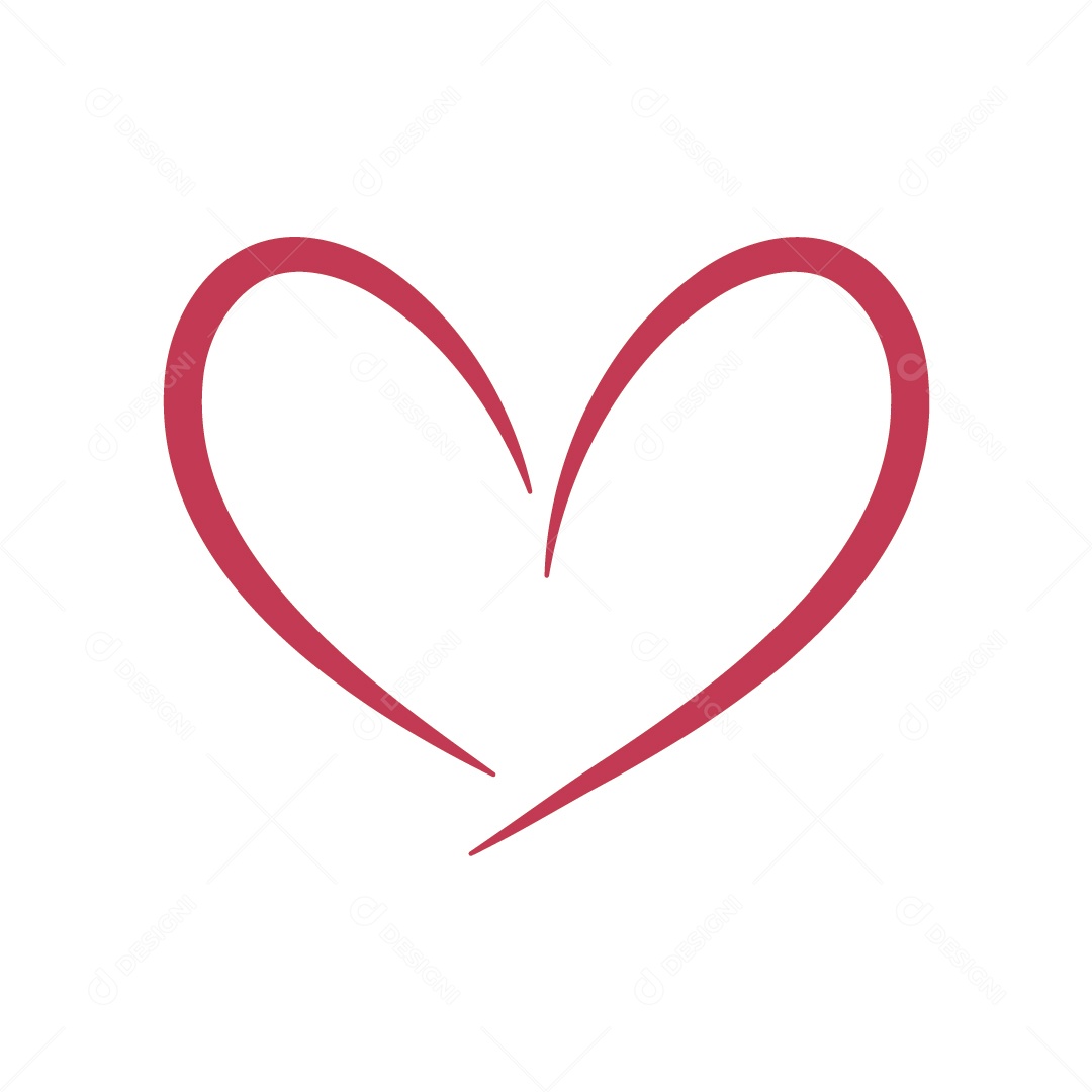 Desenho em Linha em Formato de Coração Vetor EPS